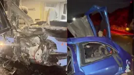 Motorista morre em acidente entre ônibus que saiu de Parnaíba e carro no Ceará (Foto: Reprodução)