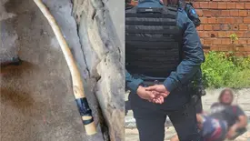 Mulher é agredida a pauladas em suposto ponto de tráfico de drogas em Parnaíba (Foto: Reprodução/PMPI)