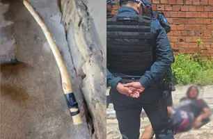 Mulher é agredida a pauladas em suposto ponto de tráfico de drogas em Parnaíba (Foto: Reprodução/PMPI)