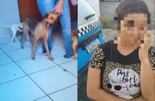 Mulher é detida por maus-tratos após abandonar cães na zona norte de Teresina (Foto: Conecta Piauí)