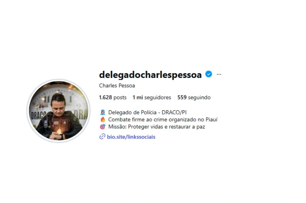 No Dia da Polícia Civil, Charles Pessoa alcança 1 milhão de seguidores no IG