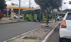 Ônibus quebra e trava cruzamento de avenidas no Centro de Teresina
