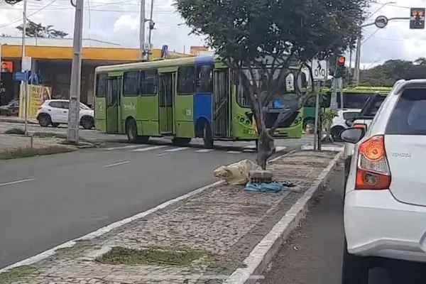 Ônibus quebra e trava cruzamento de avenidas no Centro de Teresina