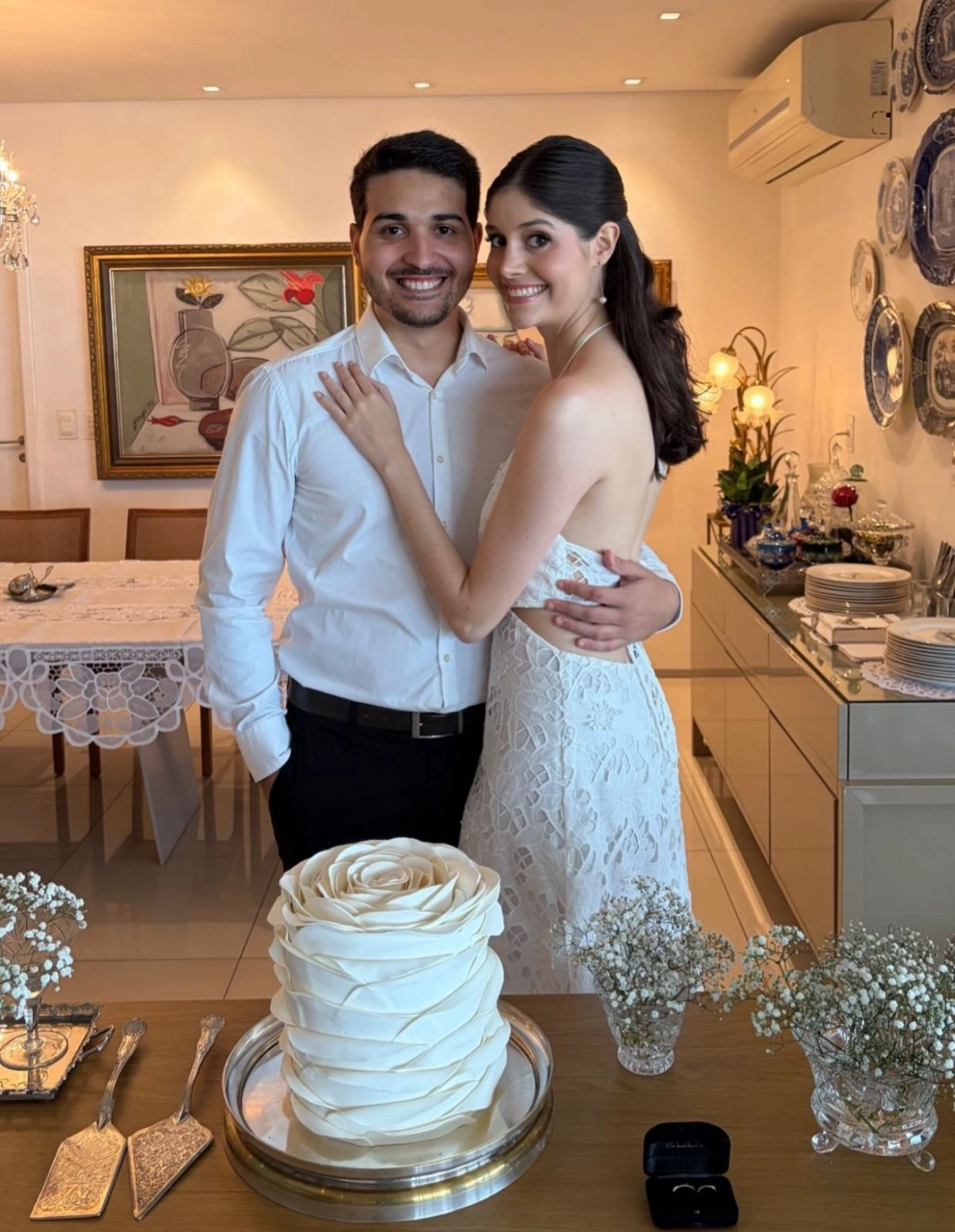 Os apaixonados Franciscos Jr. e Maria Eduarda Costa celebraram o noivado