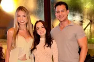 Os namorados Laura Eigenheer e Jaime Neto no aniversário de Bianca Martins