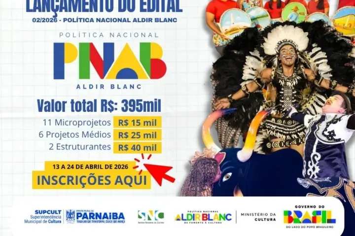 Parnaíba lança edital da Aldir Blanc com R$ 395 mil para cultura local