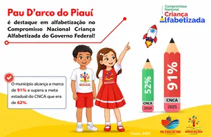 Pau D’Arco do Piauí alcança 91% em alfabetização e supera meta estadual (Foto: Divulgação)