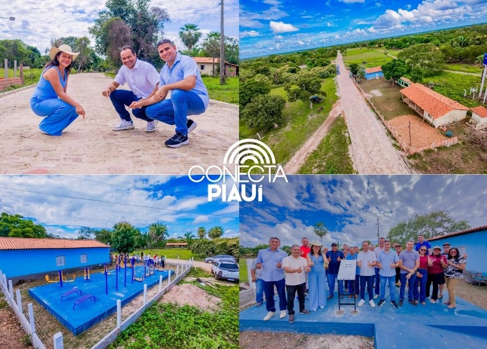 Pedro Gomes inaugura calçamento e academia na zona rural de José de Freitas