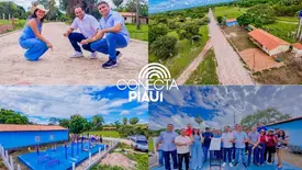 Pedro Gomes inaugura calçamento e academia na zona rural de José de Freitas (Foto: Assessoria)