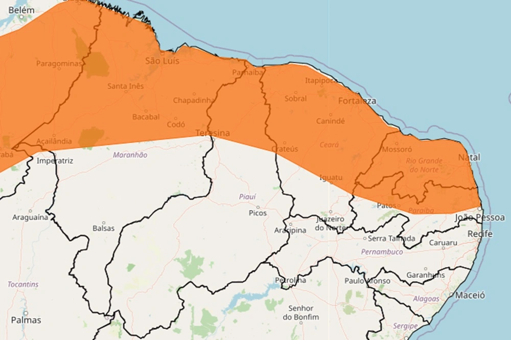 Piauí tem alerta de chuvas intensas e ventos fortes: risco de alagamentos