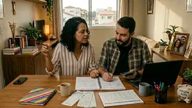 Planejamento financeiro: como envolver o casal (Foto: Imagem gerada por IA)