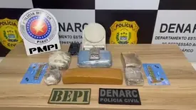 Polícias Civil e Militar apreendem 5 quilos de drogas na zona Sul de Teresina (Foto: Reprodução)