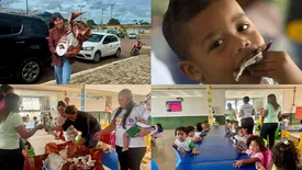 Prefeita Ivanária entrega presente de Páscoa a crianças em creche de Esperantina (Foto: Reprodução)