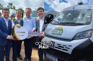 Prefeito celebra nova van para assistência social em Campo Maior (Foto: Reprodução)