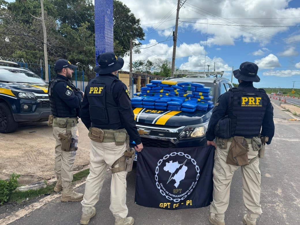 PRF apreende cerca de 90 kg de supermaconha na BR-402, entre Piauí e o Maranhão
