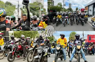 'Projeto pode reduzir renda', dizem motoristas por aplicativo em ato em Teresina (Foto: Conecta Piauí)