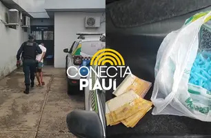 Suspeito de tráfico de drogas é preso em 'boca de fumo' na zona Leste de Teresina (Foto: Repórter 12/Conecta Piauí)