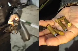 Suspeito reincidente é flagrado com arma e levado à Central em Teresina (Foto: Reprodução)