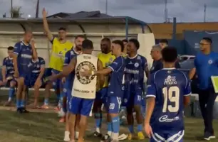Torcedor invade campo e provoca confusão após derrota do Parnahyba na Série D (Foto: Reprodução)