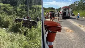 Três morrem após caminhonete perder controle na BR-235 no sul do Piauí (Foto: Conexão Piauí)
