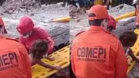 Vídeo mostra resgate de criança que sobreviveu ao desabamento de casa em Barras (Foto: Reprodução)