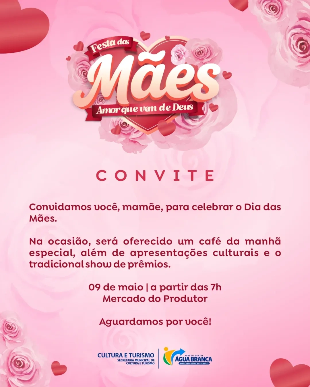 Água Branca terá festa especial em homenagem ao Dia das Mães