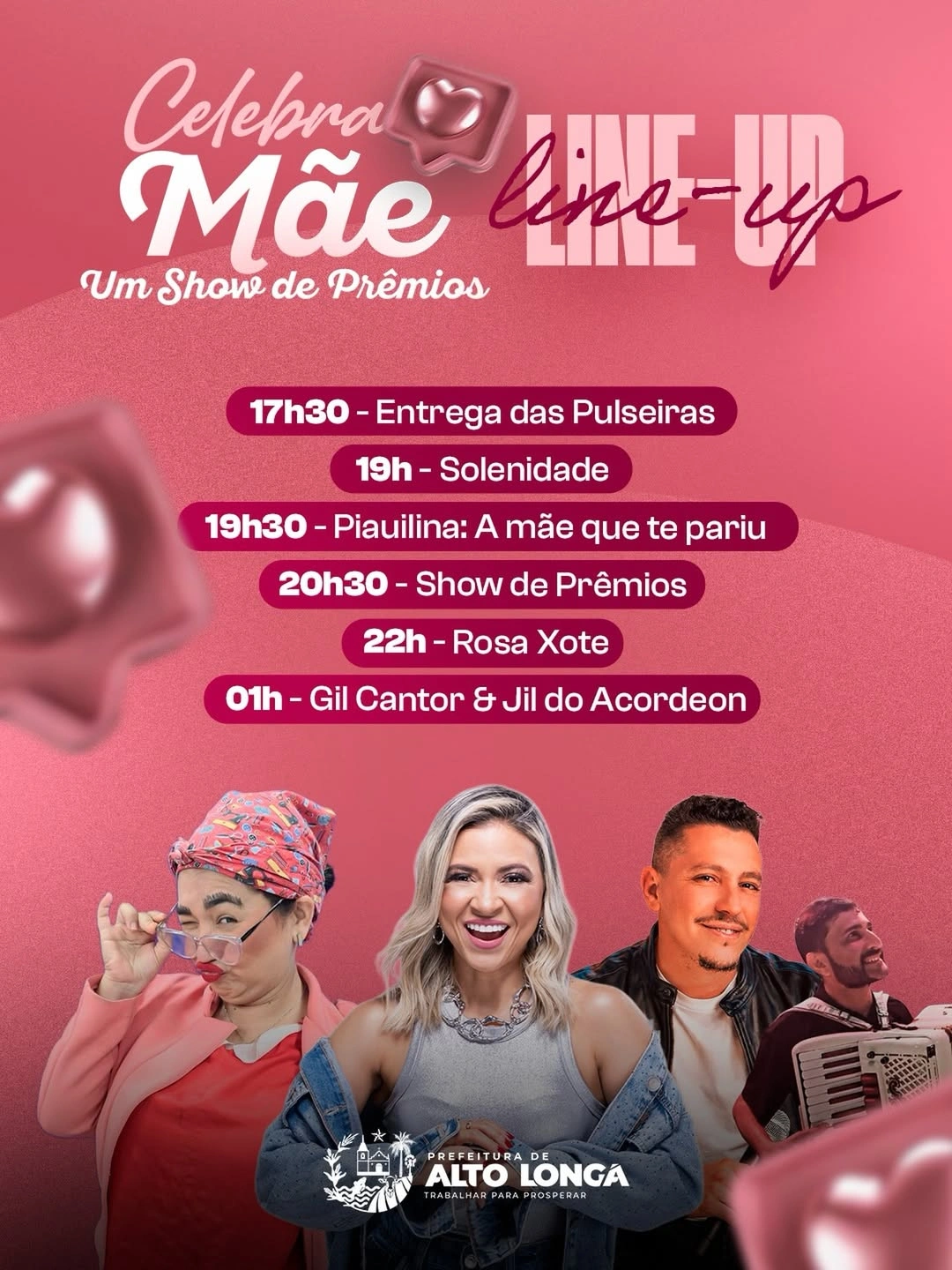 Alto Longá divulga programação especial do “Celebra Mãe” com shows e humor