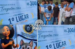 Alunos de Beneditinos participam de atividade de foguetes na OBA (Foto: Reprodução)