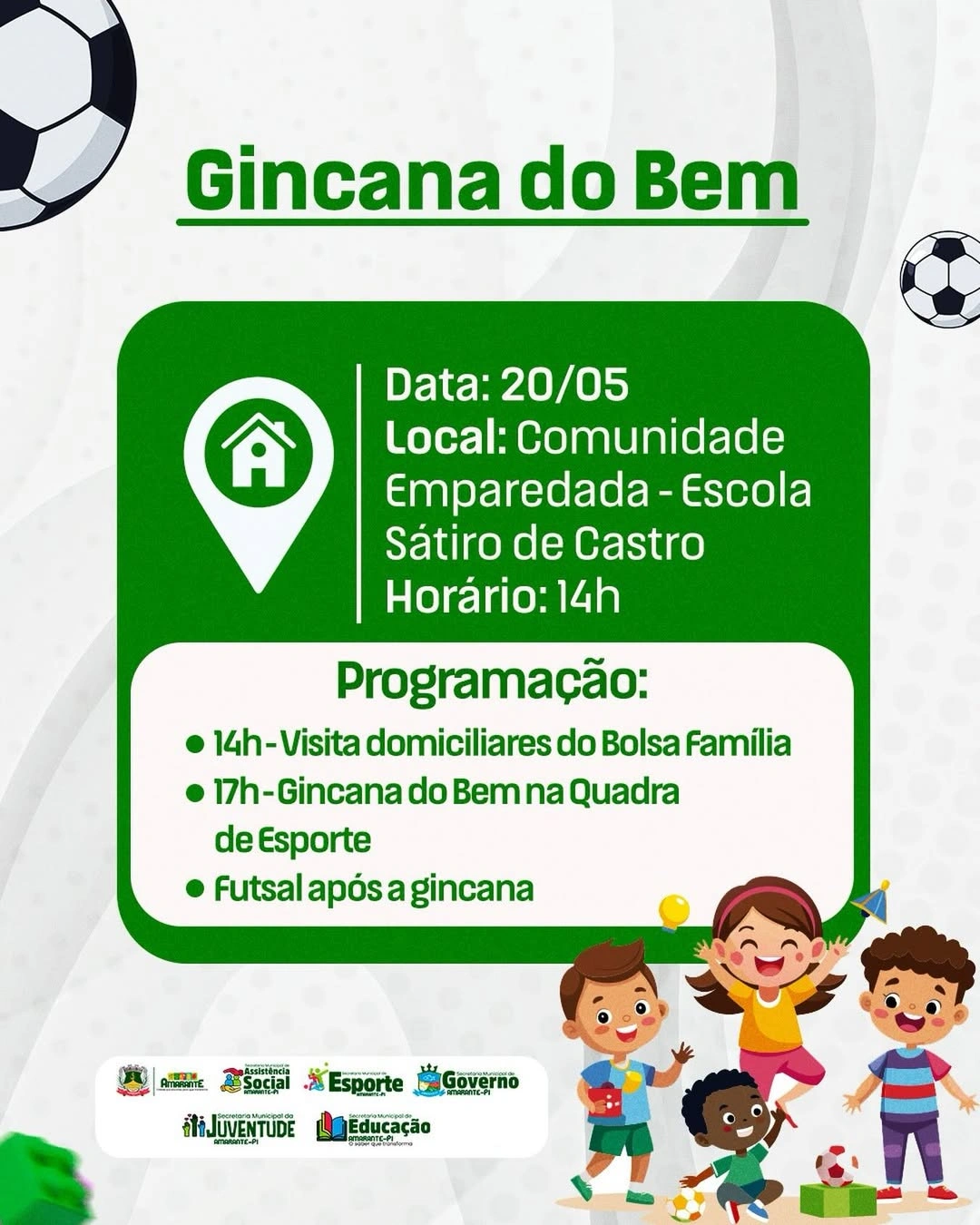 Amarante promove “Gincana do Bem” com ações sociais e esporte
