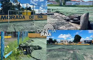 Arena da Morada do Sol, em Teresina, enfrenta abandono e falta de manutenção (Foto: Conecta Piauí)