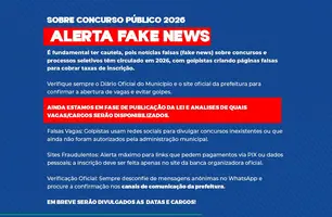 Baixa Grande do Ribeiro alerta população sobre golpes envolvendo falso concurso (Foto: Reprodução)