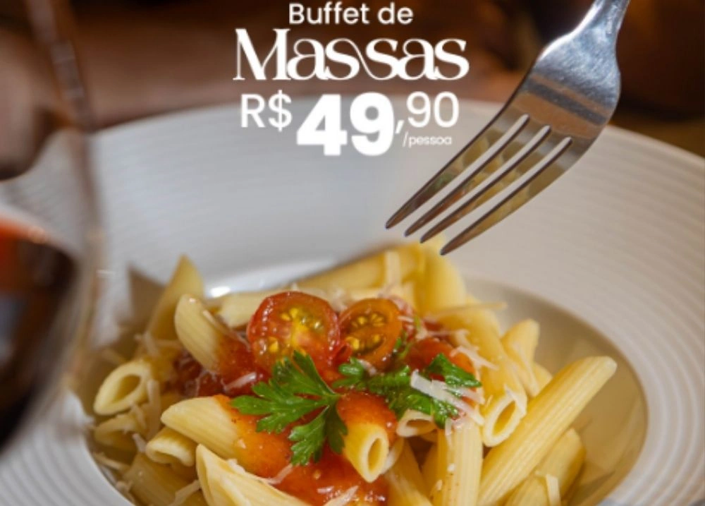 Buffet de massas à vontade anima as quartas-feiras no restaurante
