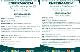 Buriti dos Montes divulga programação da III Semana da Enfermagem (Foto: Reprodução)