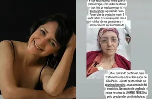 Cantora piauiense relata atraso em quimioterapia por falta de medicamentos em SP (Foto: Reprodução)
