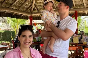 Casal Cecy Brandão e Guilherme Mello em clique especial com a filha Maria Augusta (Foto: Instagram)