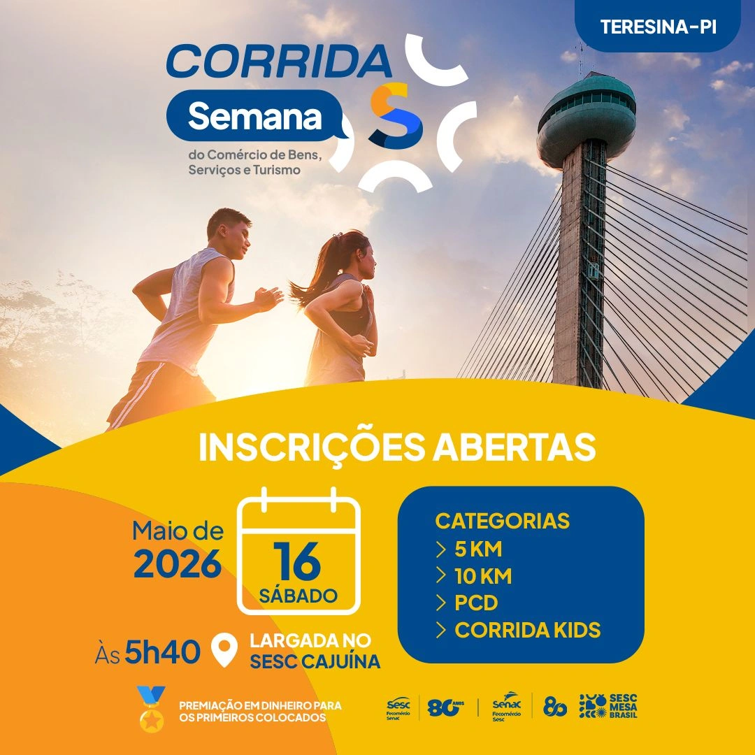 Corrida Semana S 2026 une esporte, saúde e solidariedade em Teresina