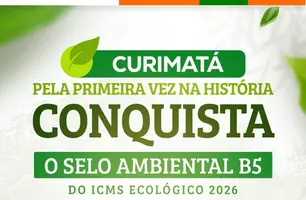 Curimatá conquista pela primeira vez Selo Ambiental B5 do ICMS Ecológico 2026 (Foto: Divulgação)