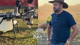 Drone T100 é destaque da tecnologia agrícola na ExpoSoja 2026 (Foto: Conecta Piauí)
