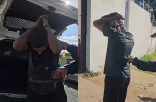 Dupla é conduzida após roubo e tentativa de venda de televisão em Teresina (Foto: Reprodução)