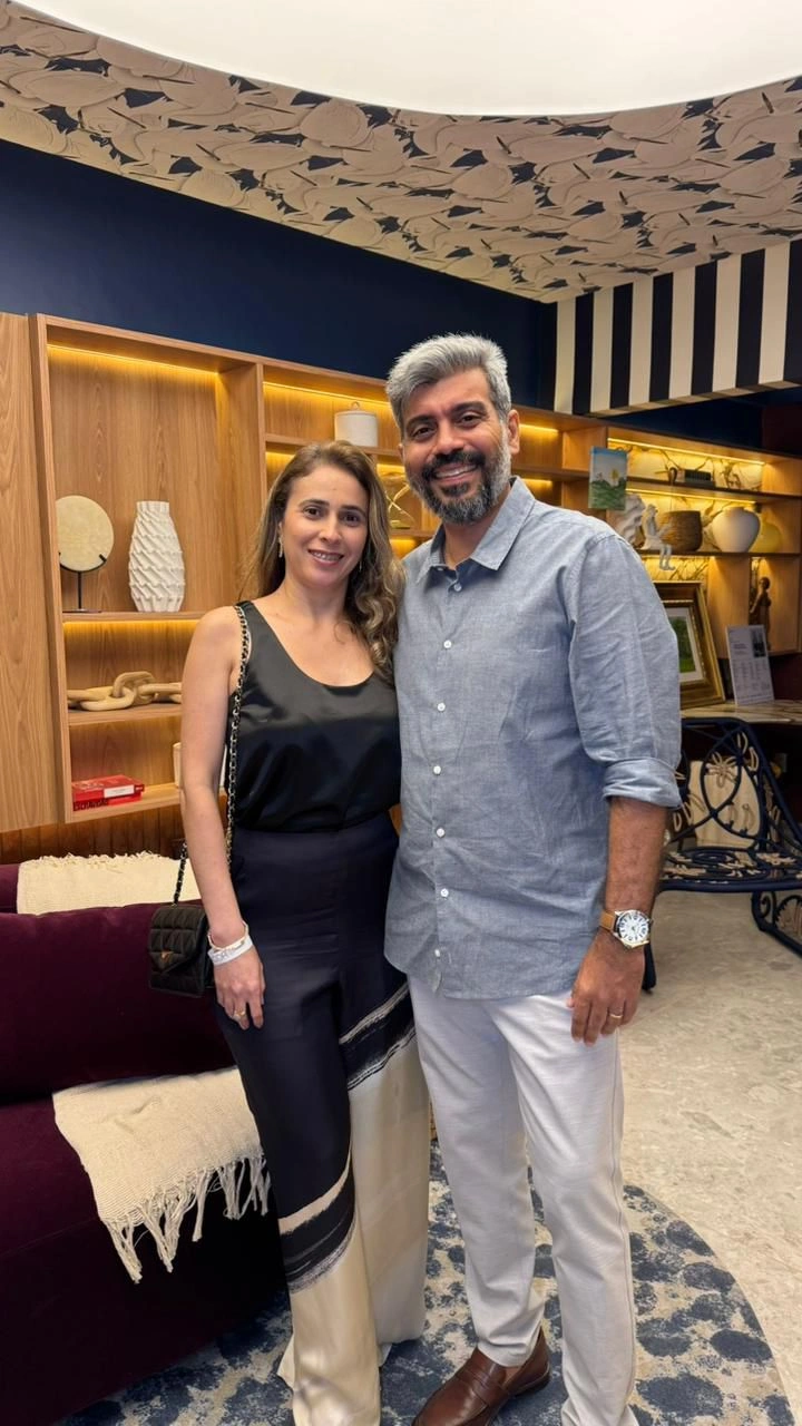 Engenheiro Marcos Raiylson e sua esposa, Kharyne Mesquita em visita na Casa Cor