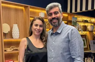 Engenheiro Marcos Raiylson e sua esposa, Kharyne Mesquita em visita na Casa Cor (Foto: Instagram)