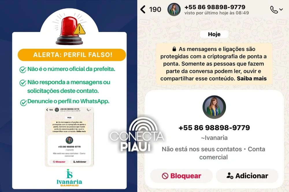 Esperantina alerta população sobre golpe usando nome da prefeita Ivanária Sampaio