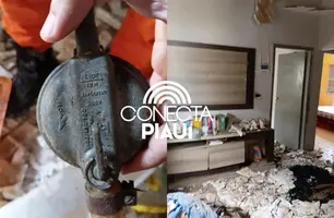 Explosão causada por vazamento de gás deixa homem gravemente ferido em Oeiras (Foto: Reprodução)