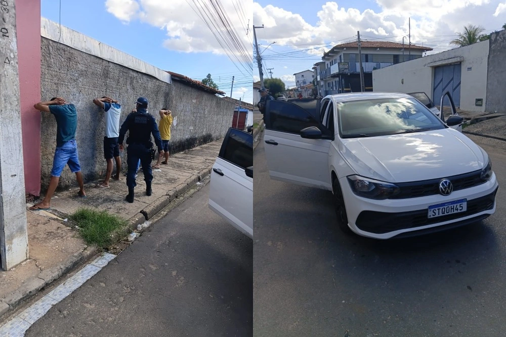 Força Tática do 8º BPM prende trio com mandados por assalto na região do Dirceu