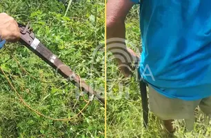 Homem de 71 anos é preso em Nazária após ameaçar vizinho com facão e arma de fogo (Foto: Conecta Piauí)