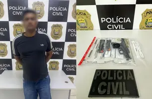 Homem é preso com arma de uso restrito durante operação na zona sul de Teresina (Foto: Reprodução)