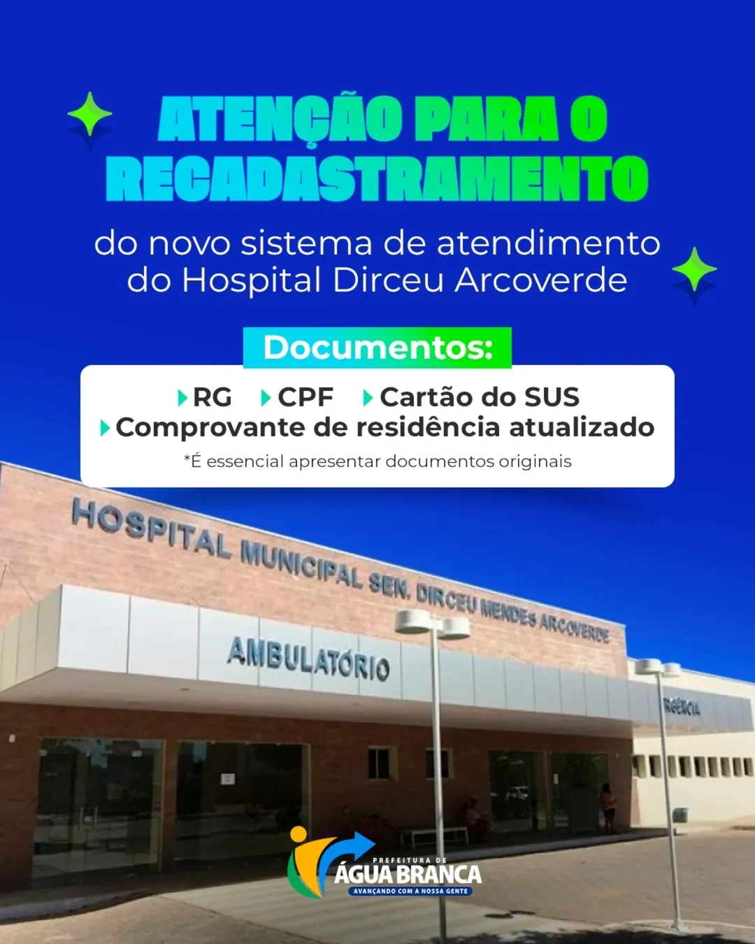 Hospital de Água Branca inicia atualização cadastral para novo sistema de saúde