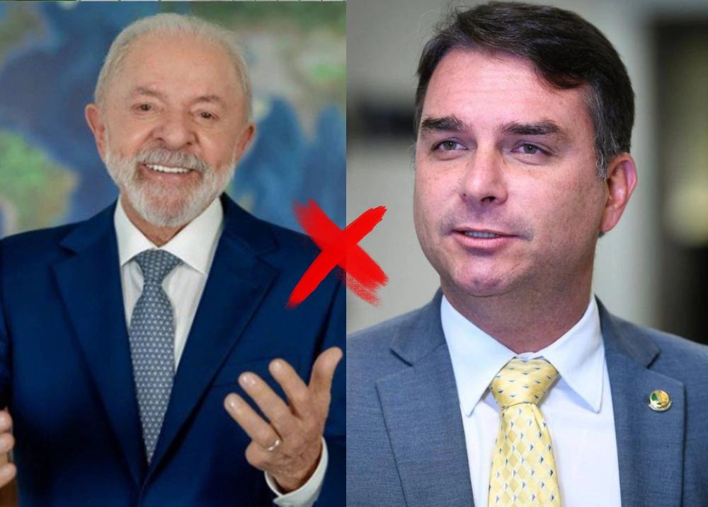 Lula e Flávio Bolsonaro