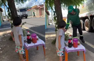 Menino de 3 anos homenageia garis no Piauí com café da manhã no dia do Trabalhador (Foto: Reprodução)