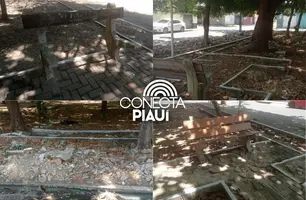 Moradores denunciam abandono de praça no Dirceu I, em Teresina (Foto: Reprodução)
